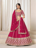 Designer Red Art Silk Lehenga with Embroidery Work