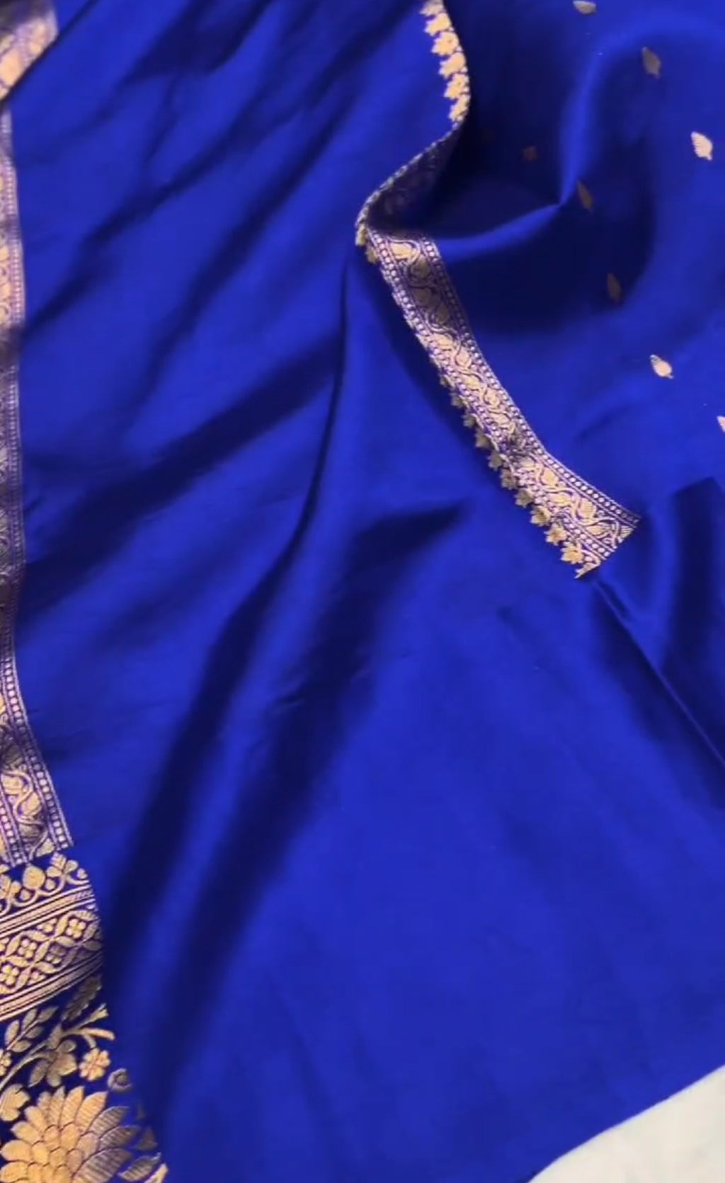 Azure Blue Banarasi Handloom Mango Silk Saree
