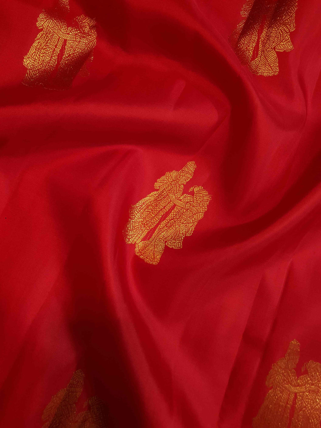 Chilly Red Kanchipuram Handloom 2G Gold Kalyana Pallakku Silk Saree