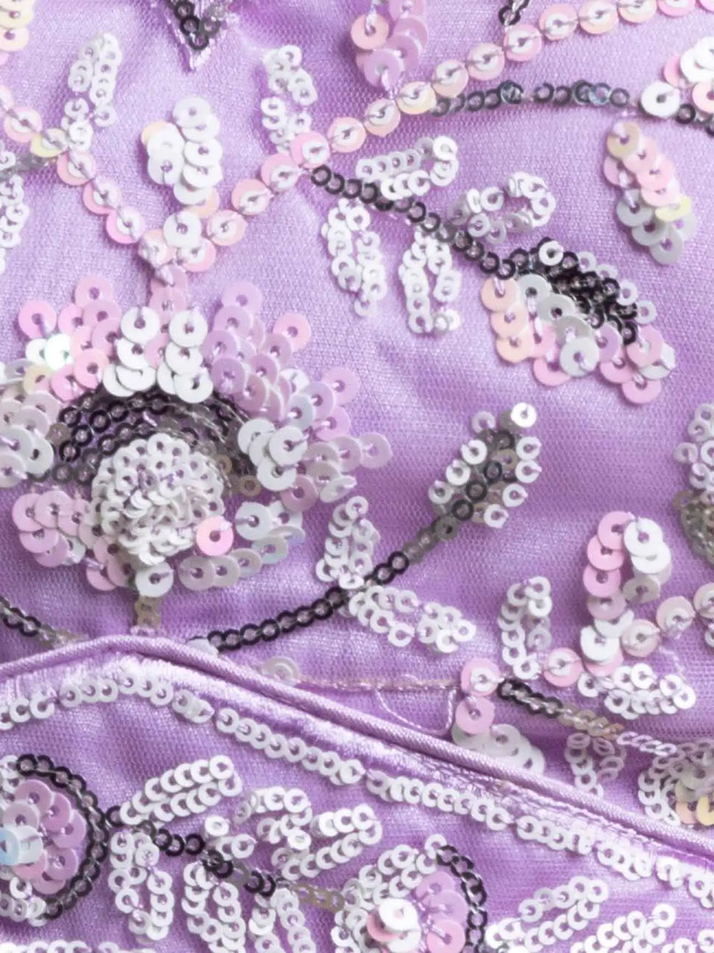 Lavender Net Lehenga With Multiple Sequins