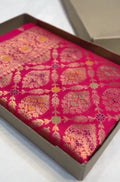 Hot Pink Banarasi Handloom Katan Silk Meenakari Saree