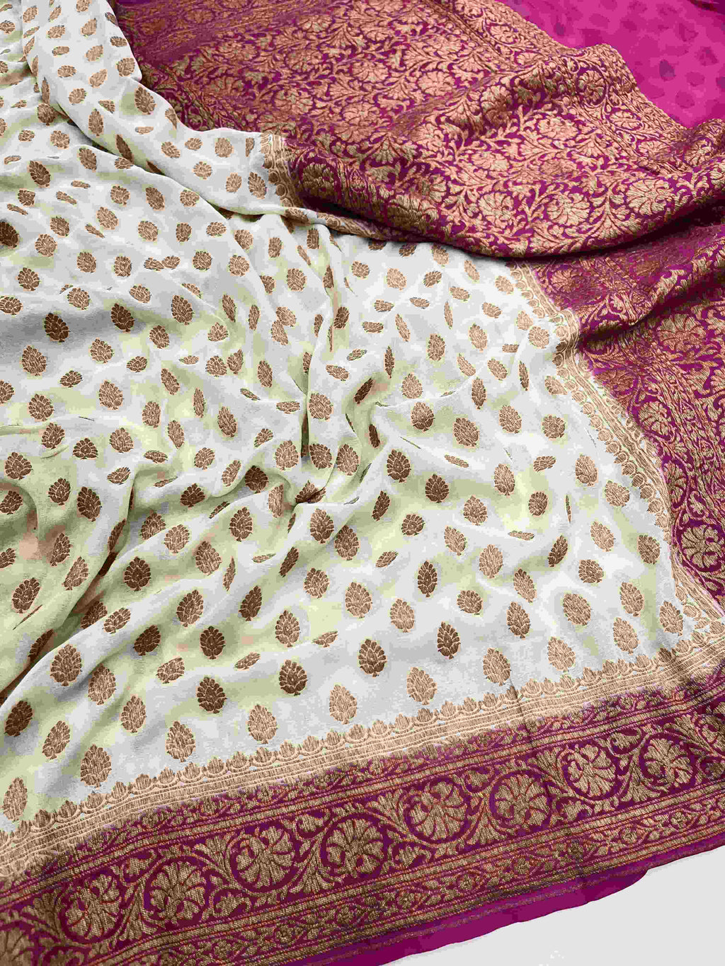 Black Banarasi Handloom Antique Zari Georgette Silk Saree