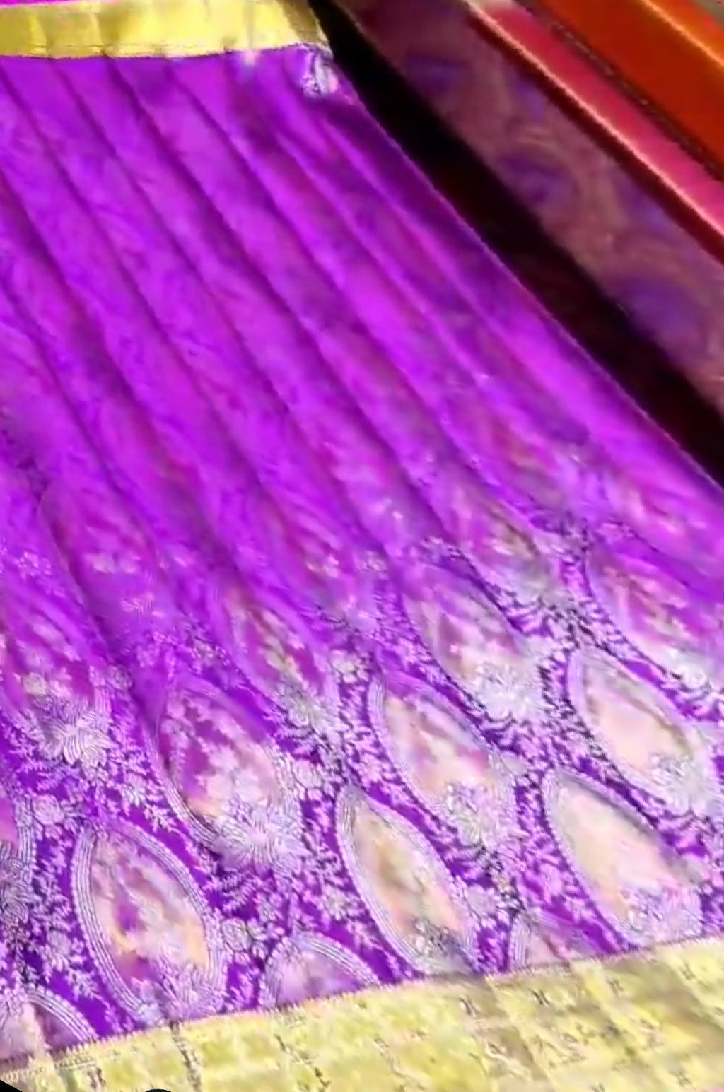 Magenta Kanchipuram Handloom Tissue 1G Brocade Silk Saree