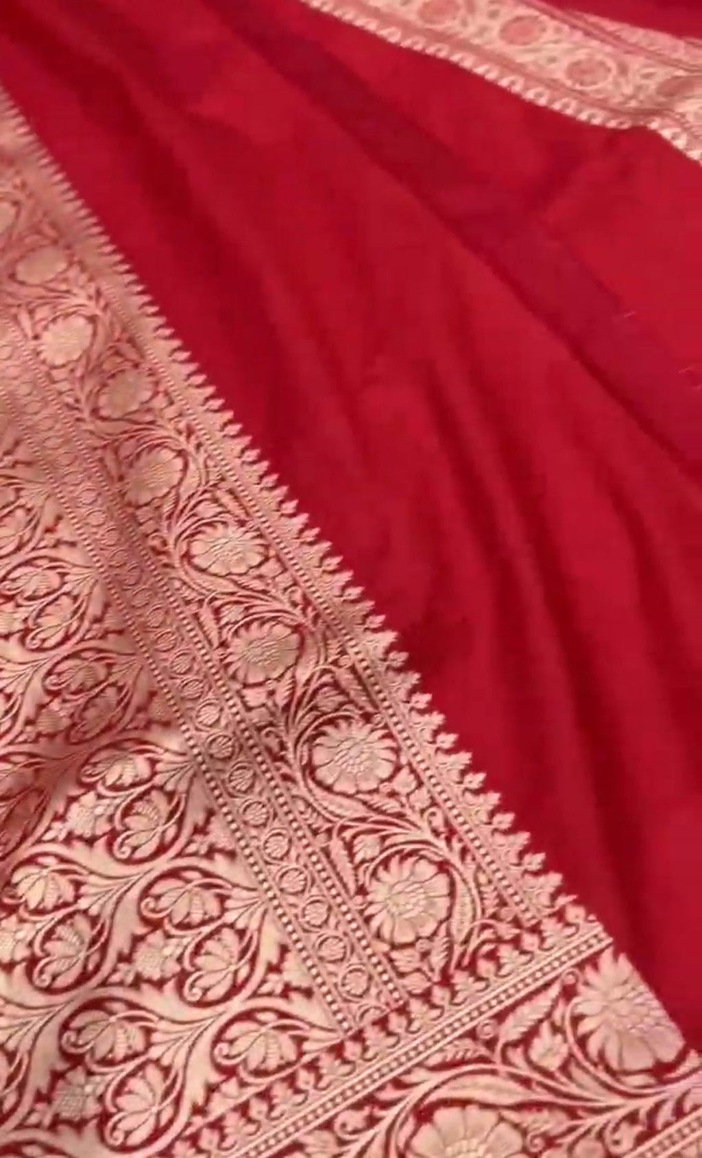 Rustic Red Banarasi Handloom Katan Silk Meenakari Saree