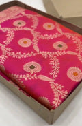 Dark Pink Banarasi Handloom Katan Silk Meenakari Saree
