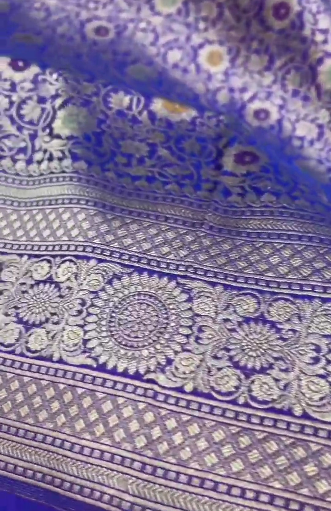 Purple Banarasi Handloom Katan Silk Meenakari Saree