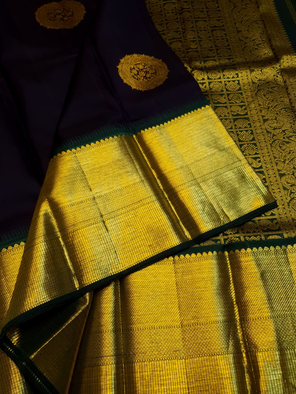 Purple Kanchipuram Handloom 2G Gold Pattu Silk Saree
