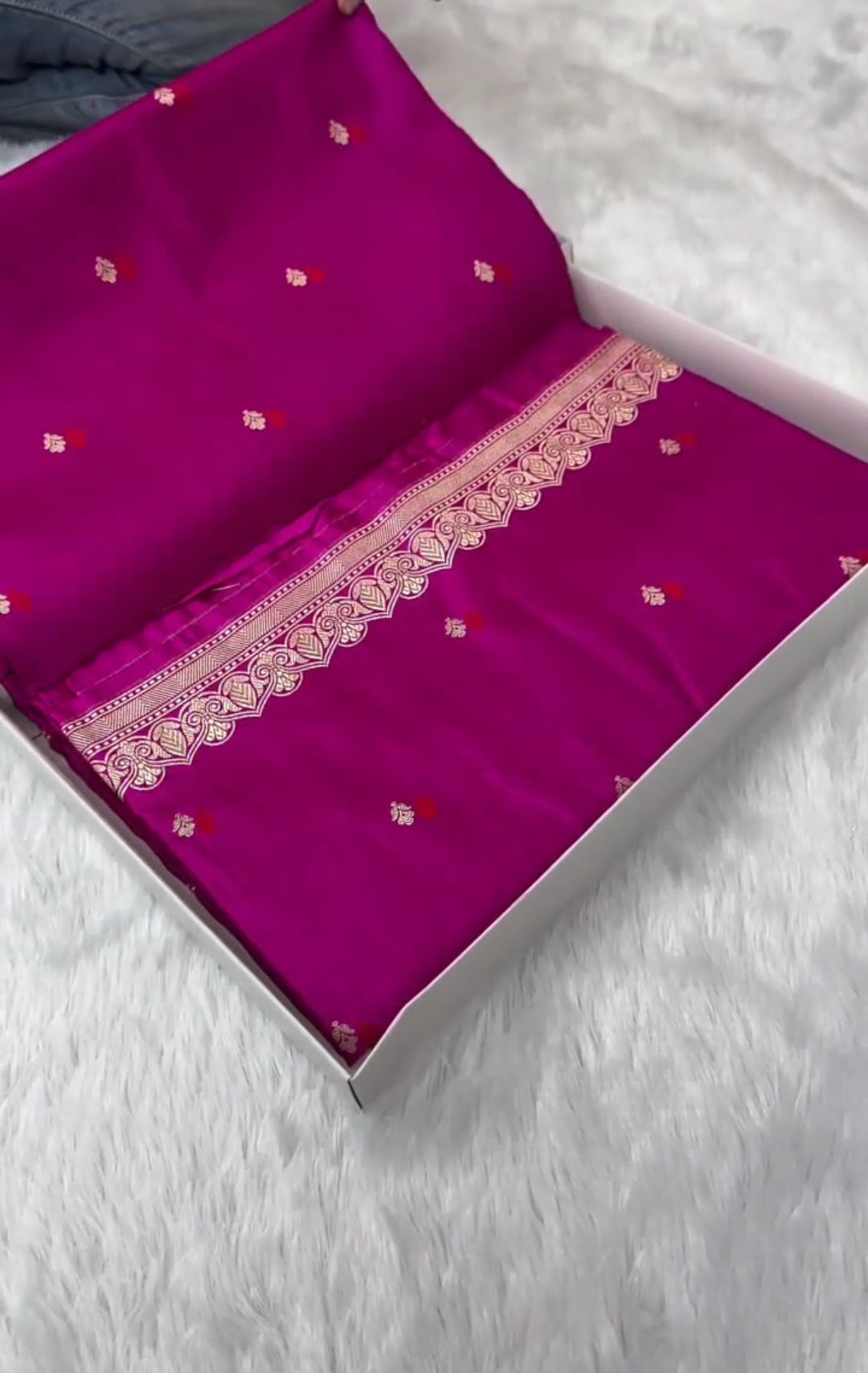 Dark Pink Banarasi Mashru Soft Silk Saree