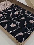 Black Banarasi Mashru Soft Silk Saree