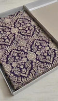 Dark Purple Banarasi Handloom Katan Silk Brocade Saree