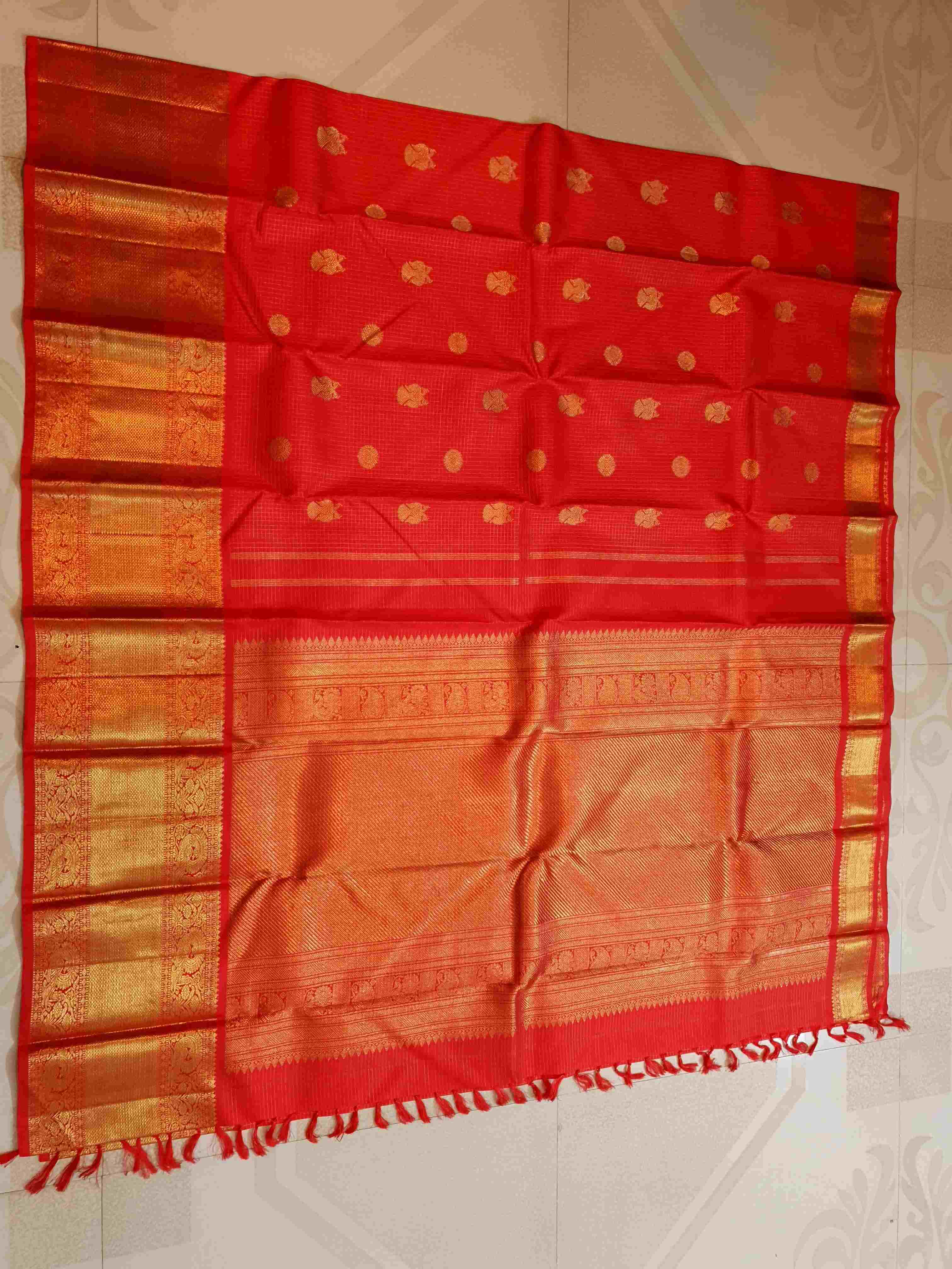 Red Kanchipuram Handloom 4G Pure Gold Pattu Silk Saree