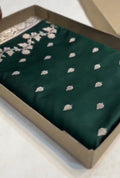 Bottle Green Banarasi Mashru Soft Silk Saree