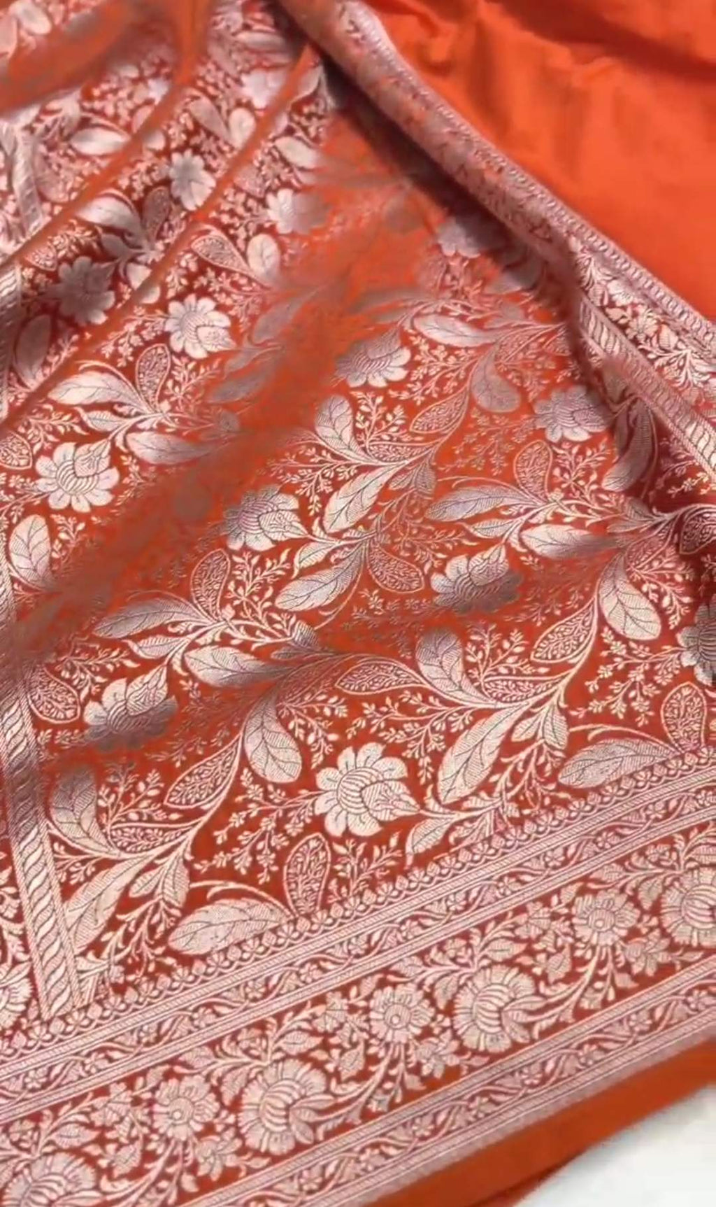 Red Banarasi Mashru Soft Silk Saree