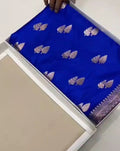 Royal Blue Banarasi Mashru Soft Silk Saree