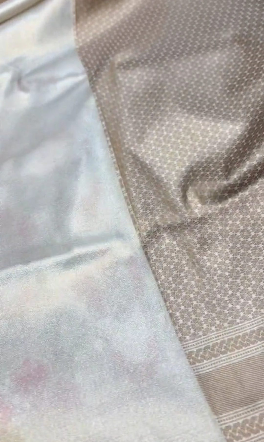 Beige Banarasi Soft Tissue Silk Meenakari Saree