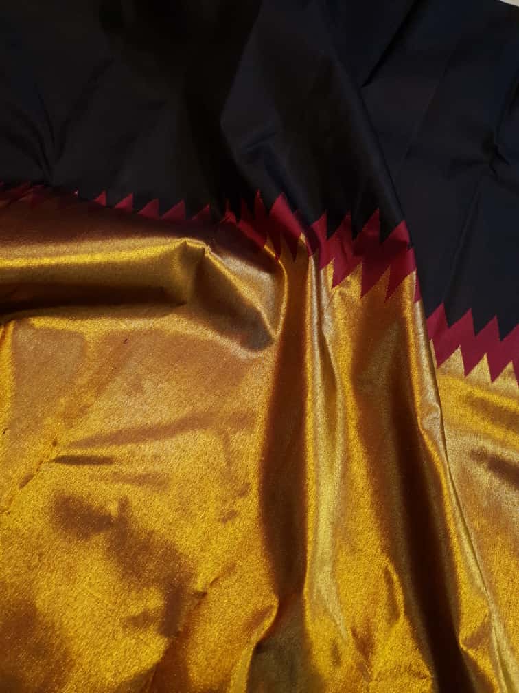 Guld Kanchipuram Håndvæv 2G Guld Pattu Silk Saree