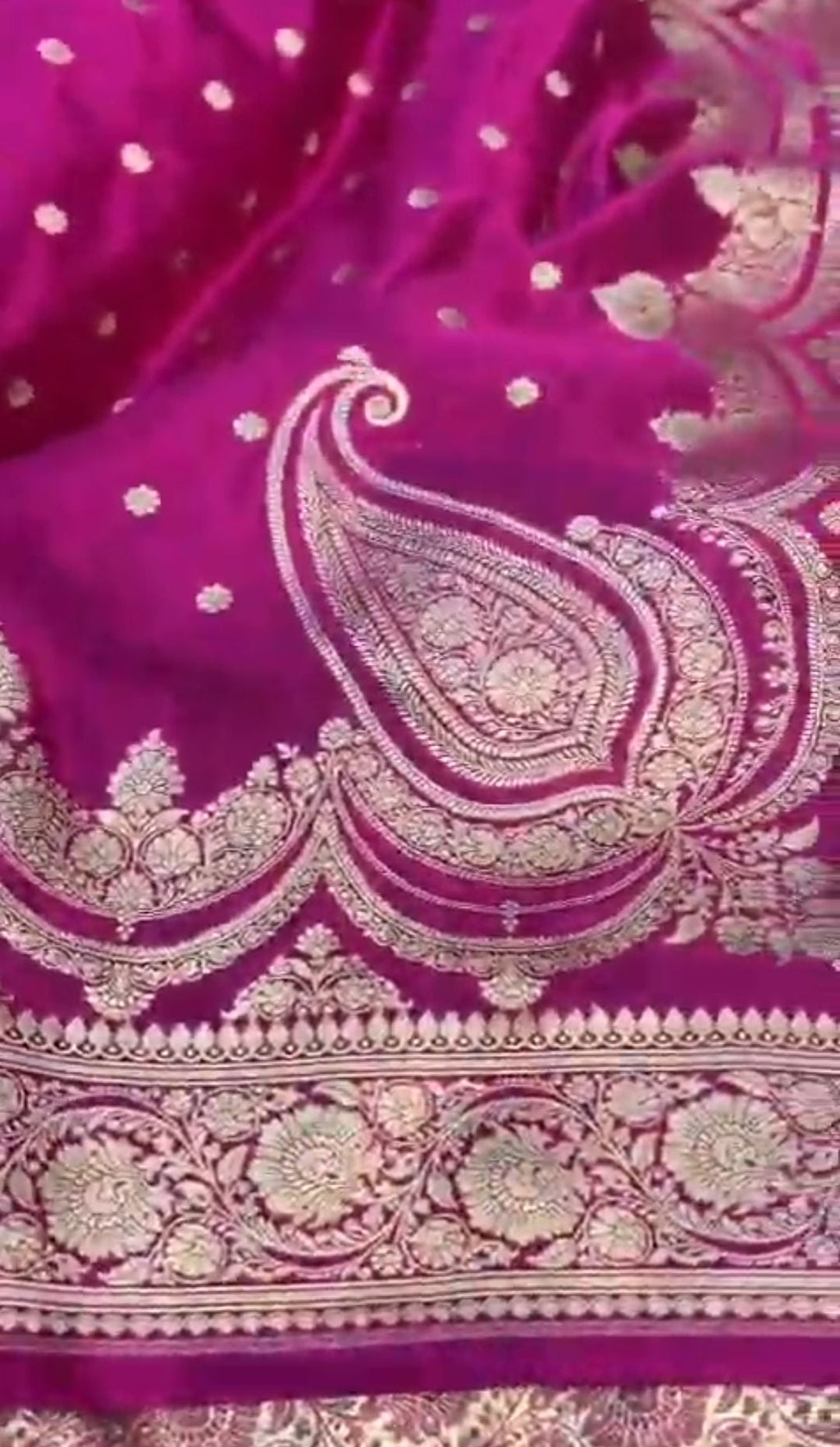 Onion Pink Banarasi Mashru Soft Silk Butta Saree