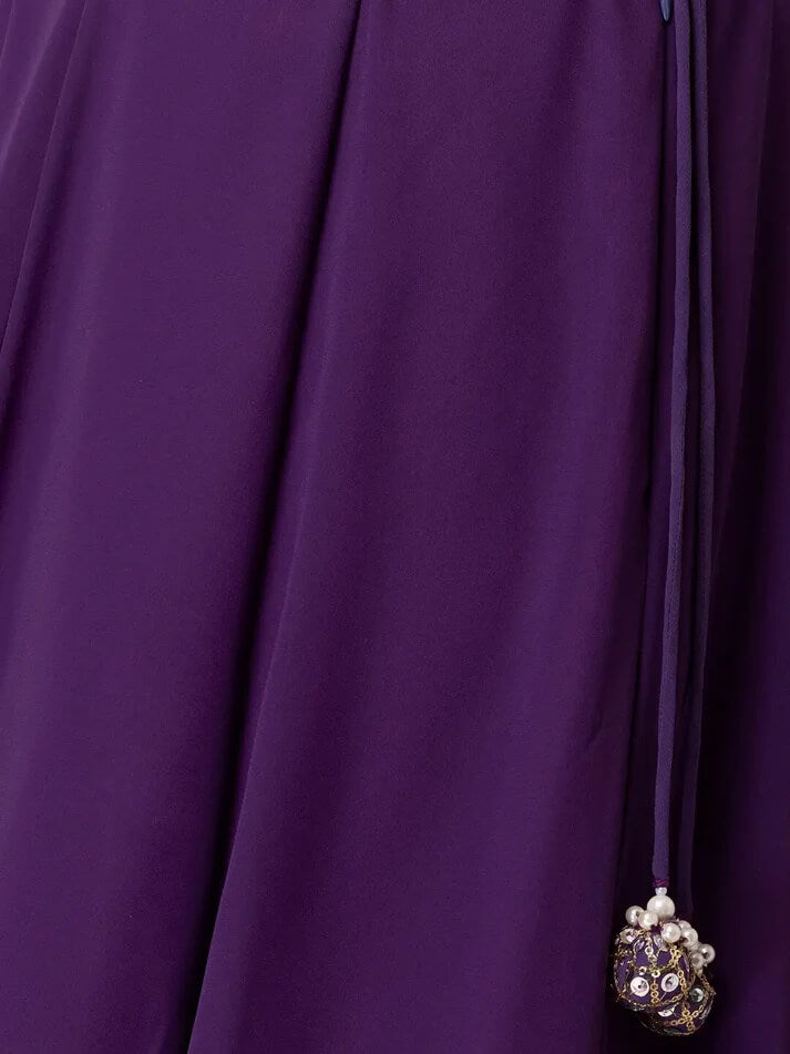 Purple Georgette Fancy Lehenga with Sequins Work
