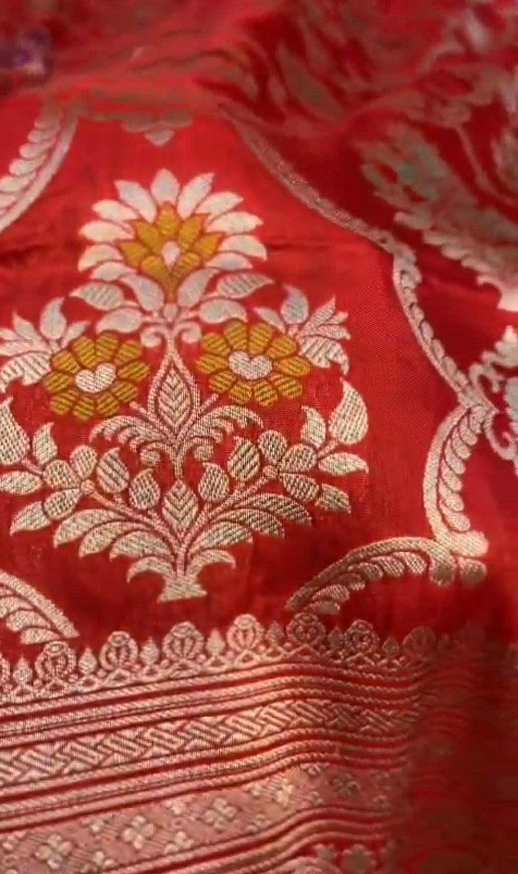 Rustic Red Banarasi Handloom Katan Silk Meenakari Saree