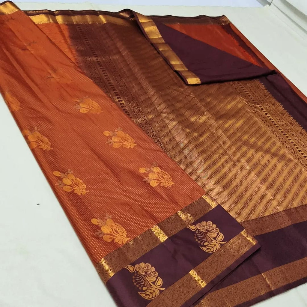 Copper Semi Kanchipuram Vintage Collection Saree