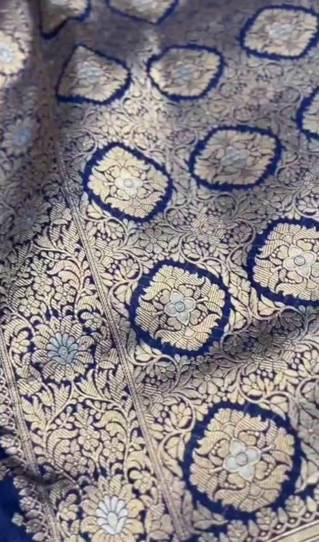 Azure Blue Banarasi Handloom Katan Silk Shikargah Meenakari Saree