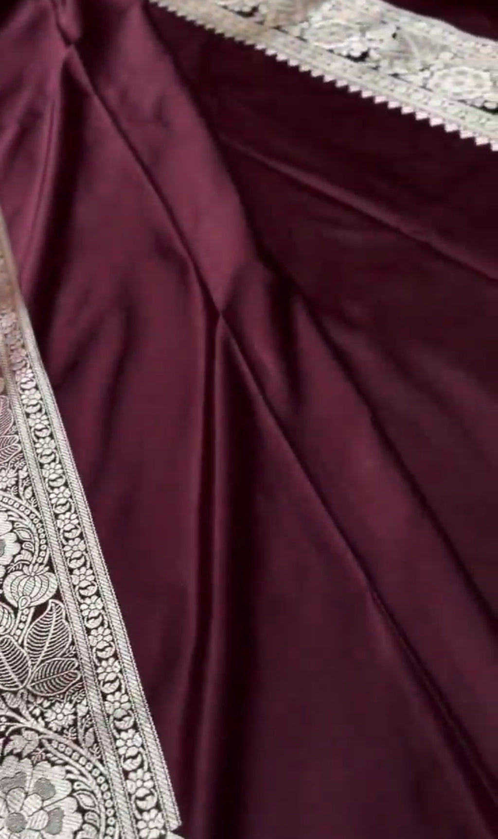 Maroon Banarasi Mashru Soft Silk Saree