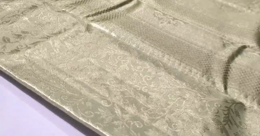 Pista Green Kanchipuram Handloom Tissue Brocade Silk Saree