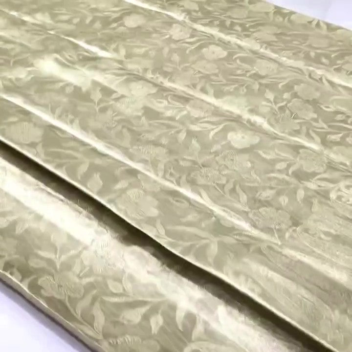 Ivory Kanchipuram Handloom Tissue Brocade Silk Saree