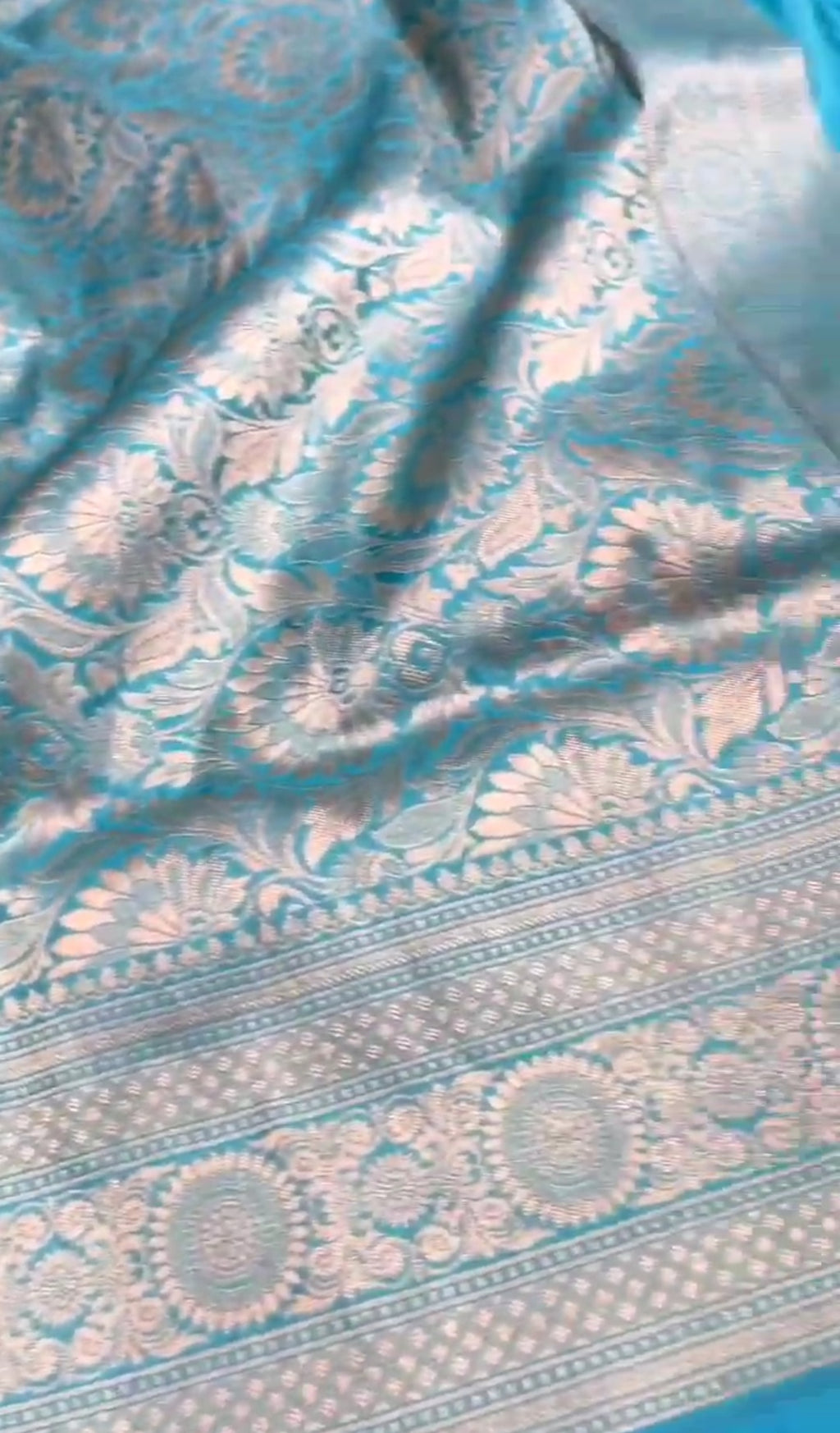 Blue Banarasi Handloom Katan Silk Meenakari Saree