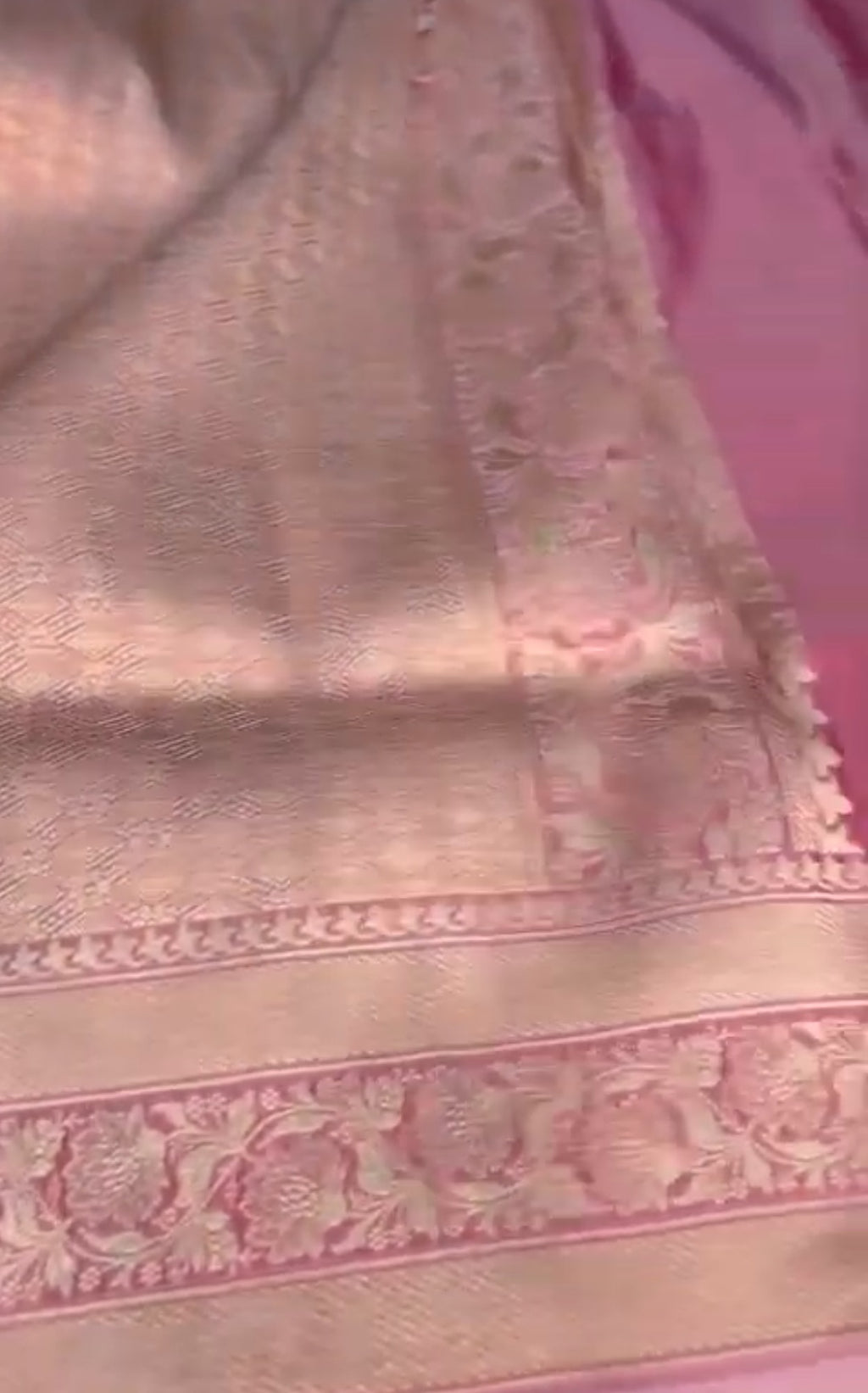 Pink Banarasi Handloom Katan Silk Meenakari Saree