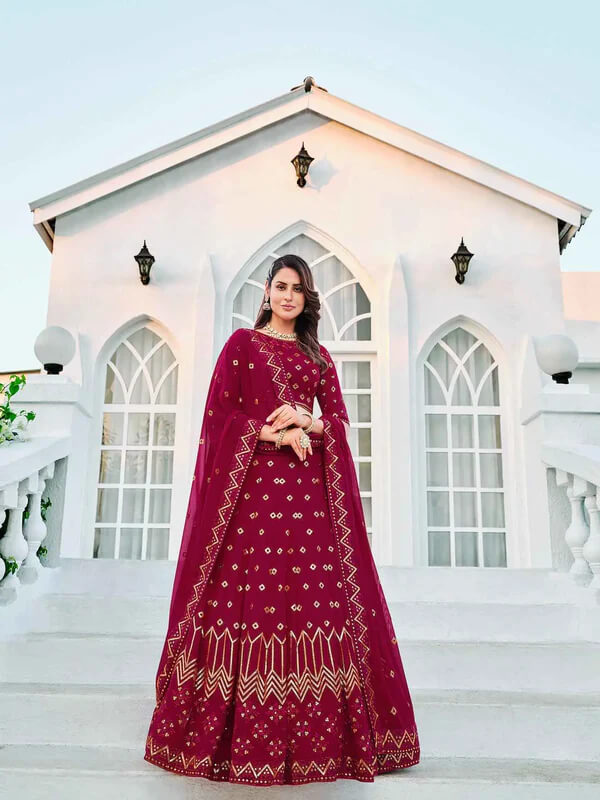 Dark Pink Lehenga Choli for Weddings & Festive Occasions
