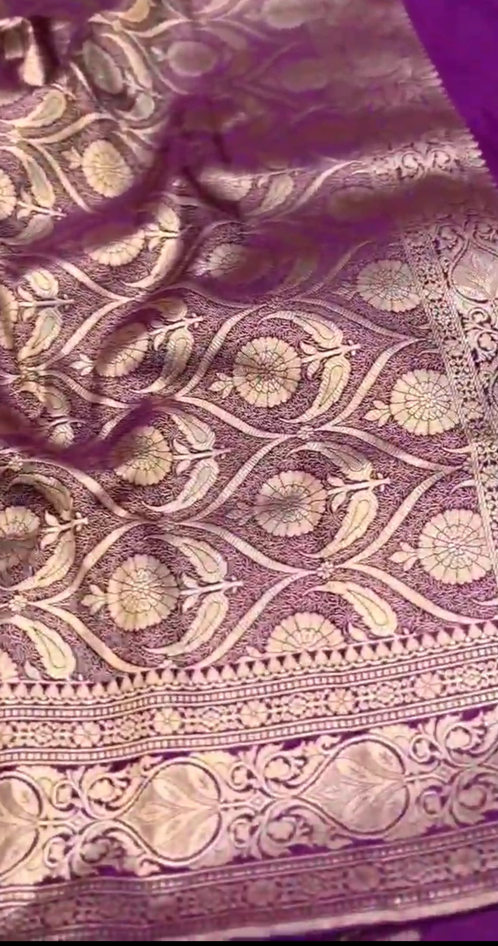 Purple Banarasi Mashru Soft Silk Saree