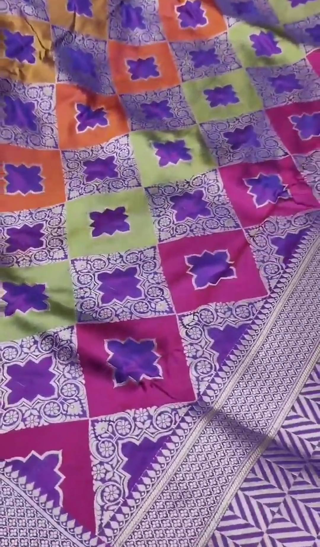 Lilac Banarasi Handloom Katan Silk Rangkaat Meenakari Saree