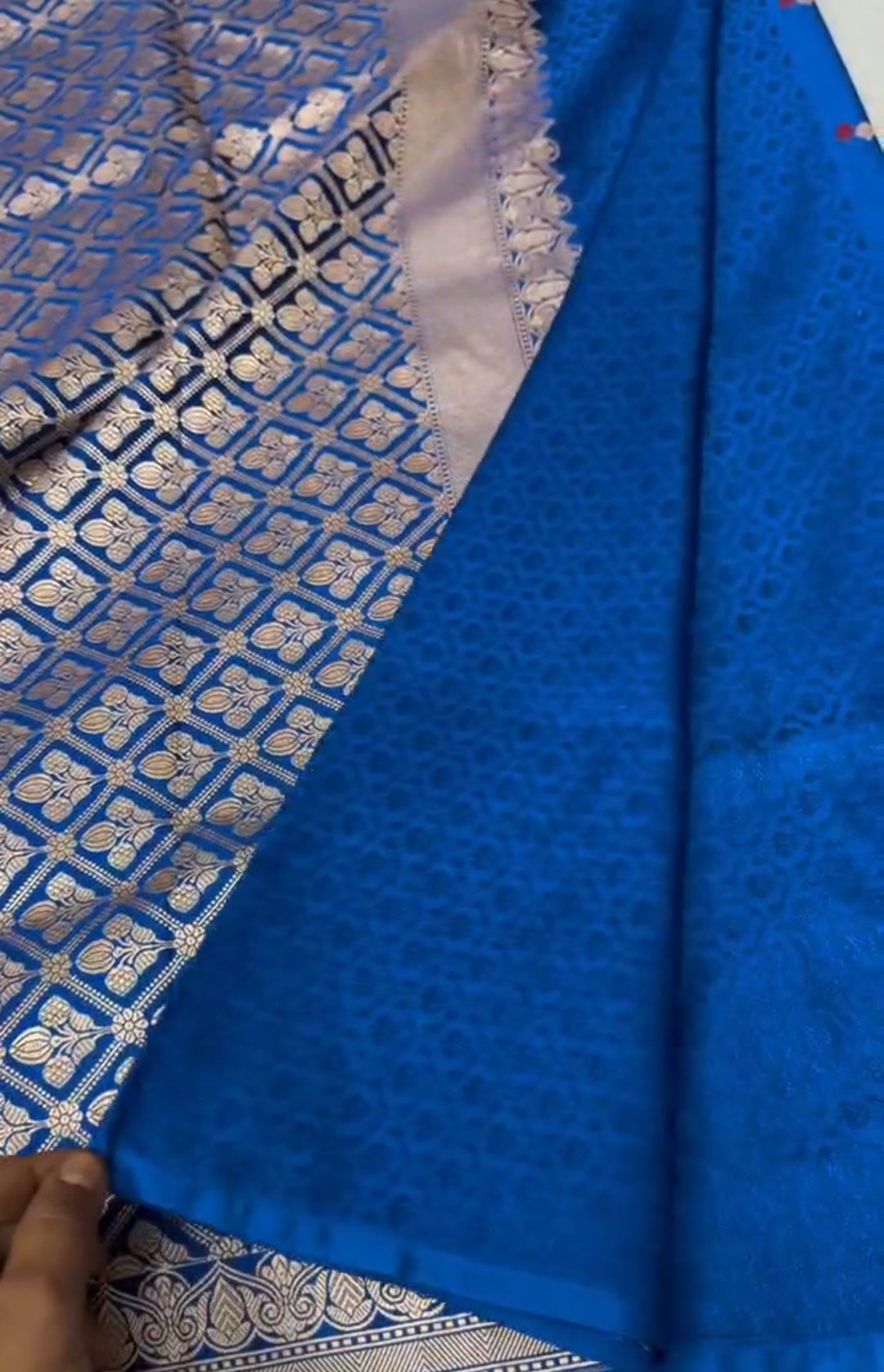 Blue Banarasi Mashru Soft Silk Saree