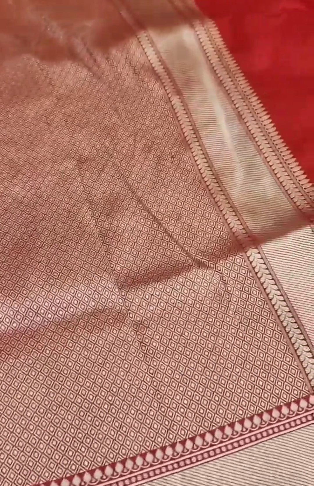 Red Banarasi Handloom Katan Silk Saree