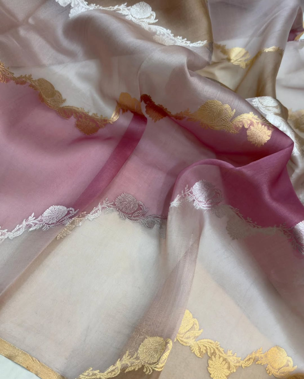 Banarasi Handloom Rangkat Kora Organza Silk Sarees