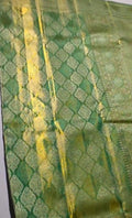 Sea Green Kanchipuram Handloom Tissue Brocade Silk Saree