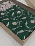 Bottle Green Banarasi Mashru Soft Silk Saree
