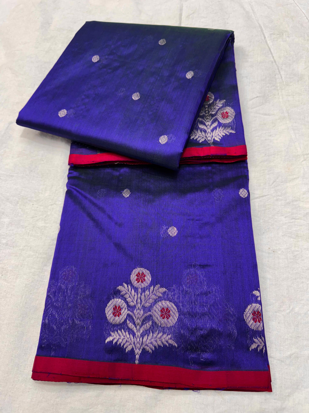 Lilac Chanderi Handloom Pattu Silk Meenakari Saree