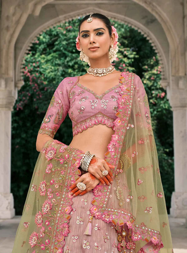 Stunning Petite Orchid Lehenga with Heavy Embroidery