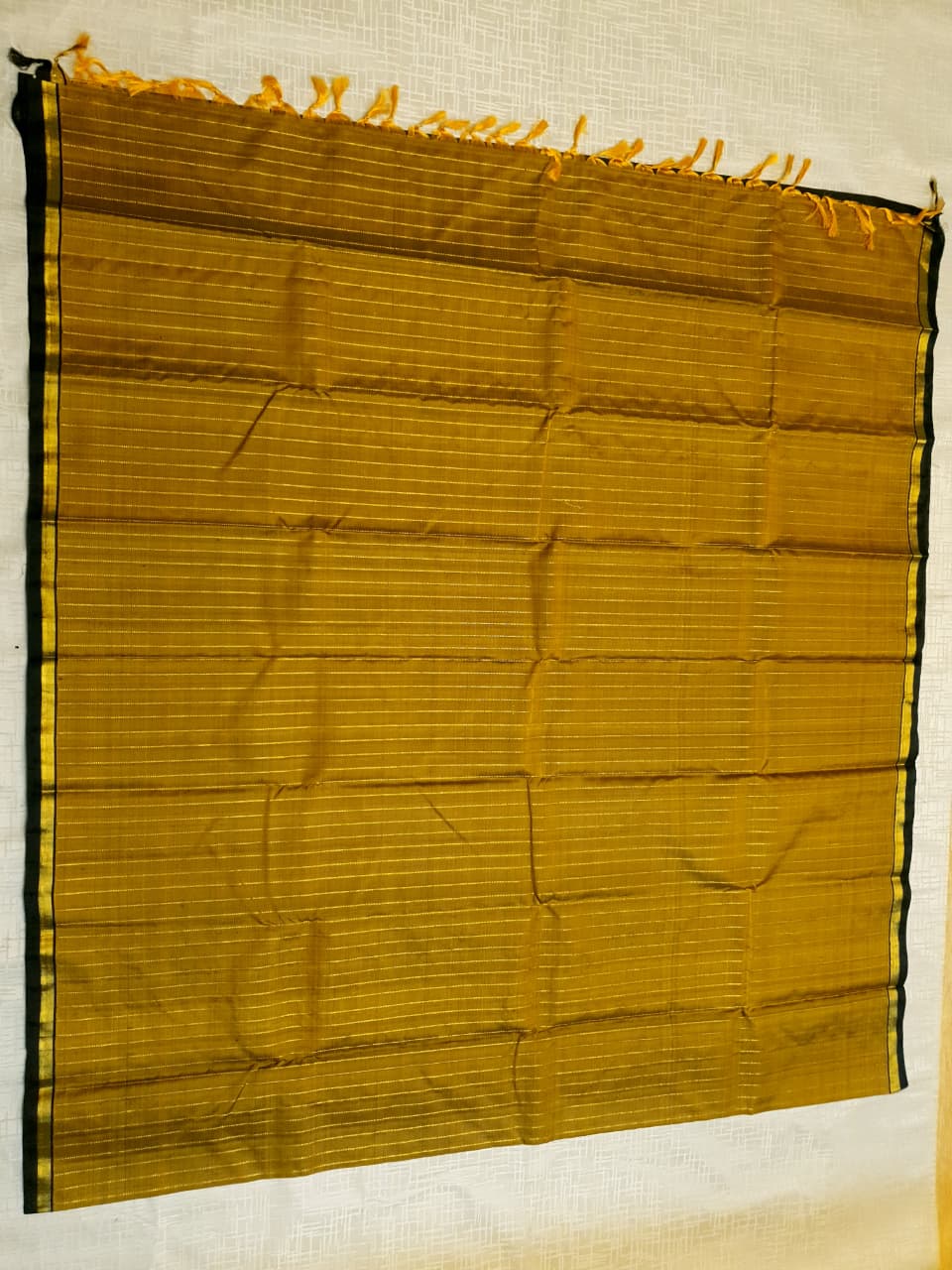 Mustard Kanchipuram Handloom 2G Gold Pattu Silk Saree