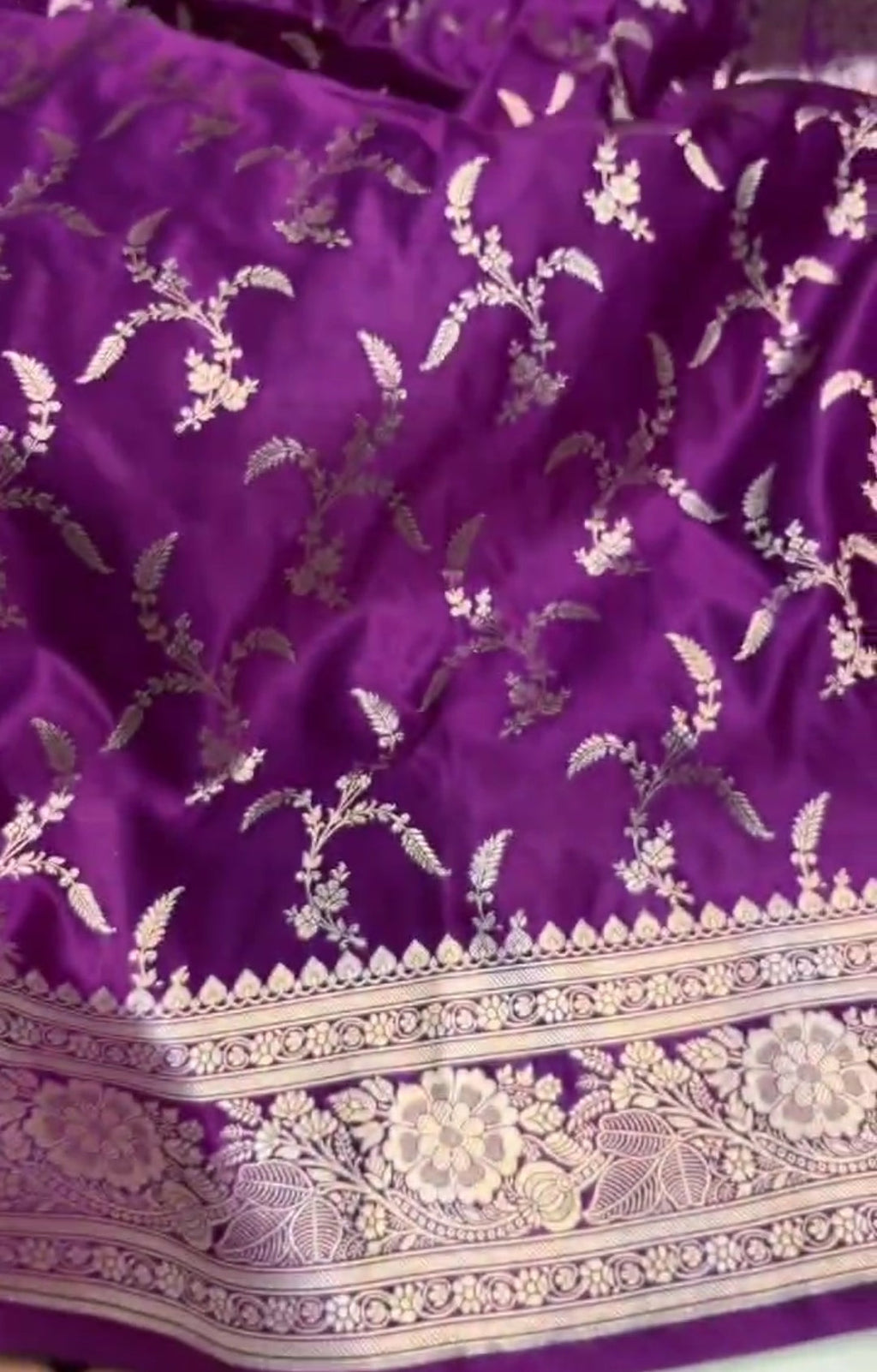 Dual Tone Purple Banarasi Mashru Soft Silk Saree