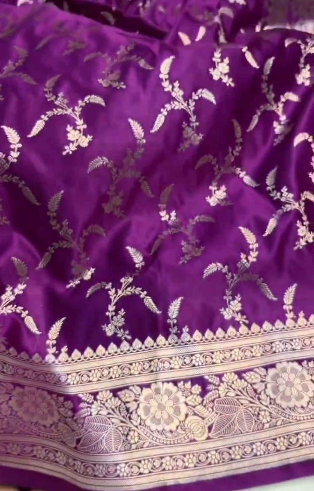 Dual Tone Purple Banarasi Mashru Soft Silk Saree