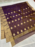 Dual Tone Purple Chanderi Handloom Cotton Silk Saree