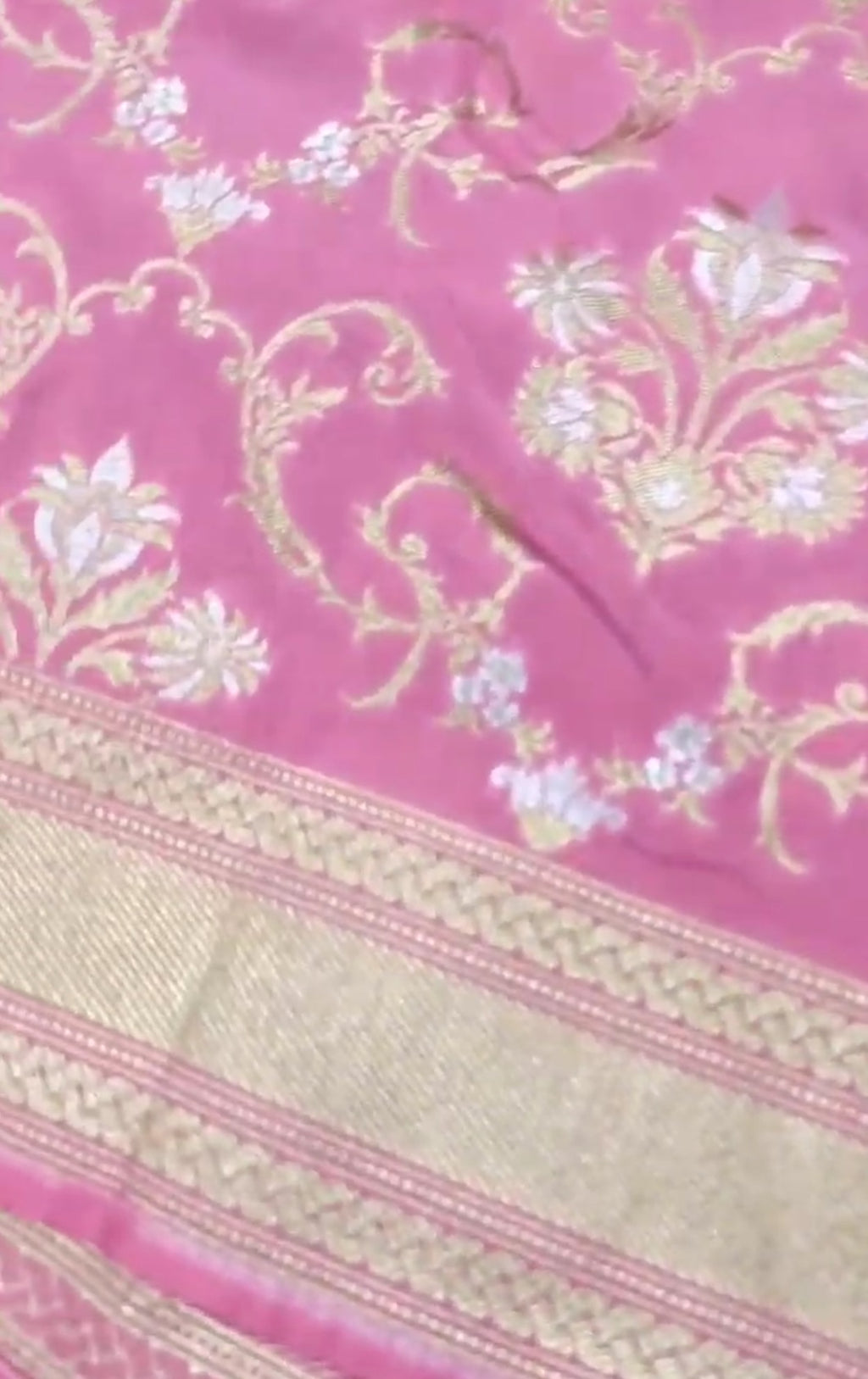 Pastel Pink Banarasi Semi Katan Silk Sona Rupa Saree