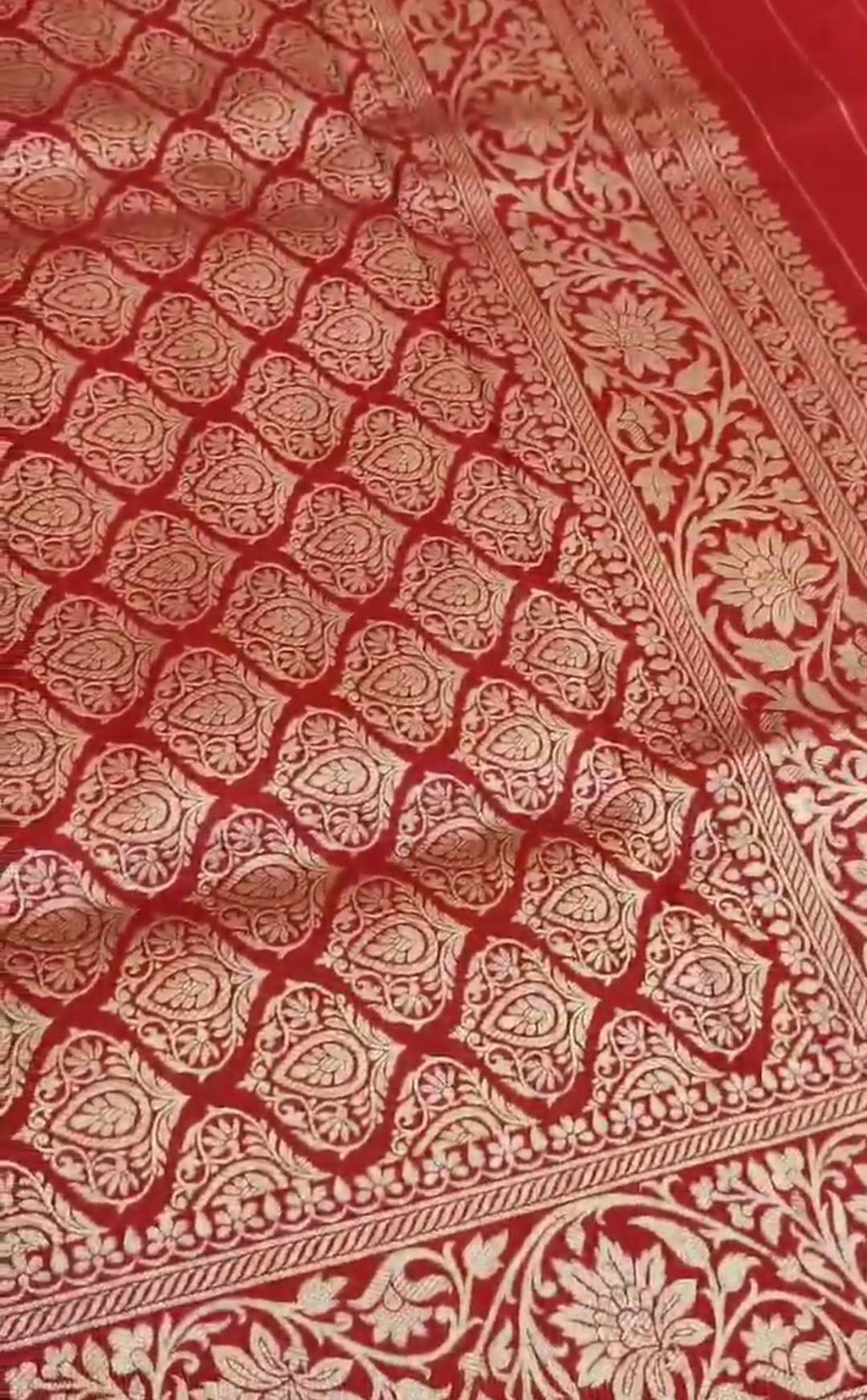 Red Banarasi Handloom Katan Silk Saree