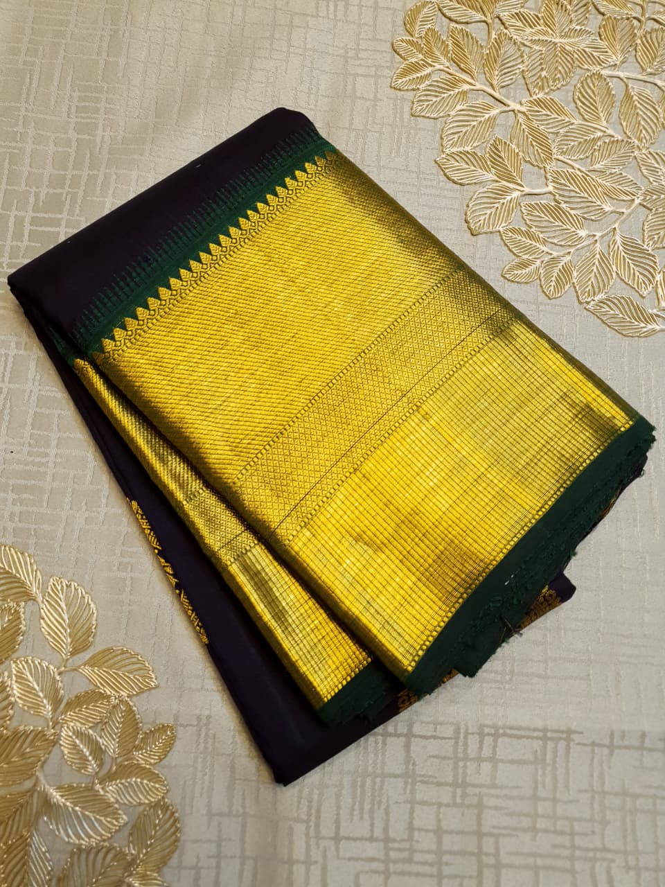 Purple Kanchipuram Handloom 2G Gold Pattu Silk Saree