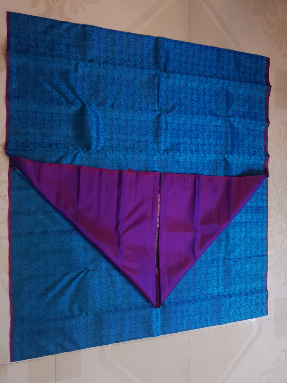 Blue Kanchipuram Handloom 3G Pure Gold Pattu Silk Saree
