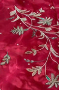 Red Banarasi Handloom Pure Tissue Silk Embroidered Saree