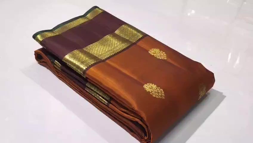 Copper Vintage Kanchipuram Handloom Pattu Silk Saree